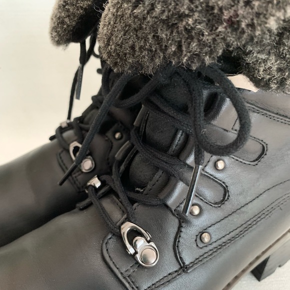 Blondo Tendra Black Leather Fur Lined Waterproof Boots Womans 8.5M - Picture 8 of 15